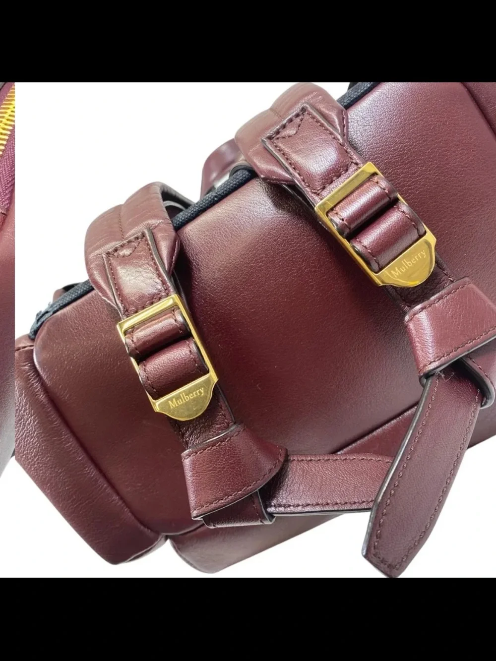 Mulberry Leather Backpack in Burgundy